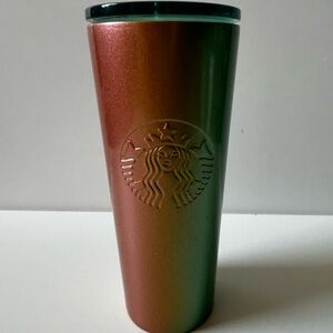 Starbucks Metallic Brown and Green Tumbler